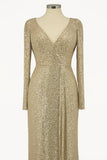 Ladivine Amoris T801 Long Sleeve Sheath Sequin Evening Gown