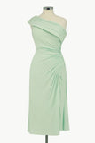 Ladivine Amoris T802 Knee Length One Shoulder Chiffon Dress