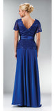 CLEARANCE - Cinderella Divine 1452 - Floor Length Black Dress Lace Top V-Neck (Size 2XL)