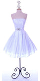 CLEARANCE - Cinderella Divine 5039 Knee Length White A-Line Dress (Size M)