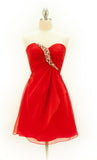 CLEARANCE - Cinderella Divine HK5744 Short Red Chiffon Dress (Size 4)