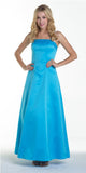 CLEARANCE - Bridesmaid Dress Poly Satin Spaghetti Strap A Line Gown (Size Small)