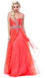 CLEARANCE - Cinderella Divine 7574 Strapless Prom Gown Double Layer Chiffon (Size 8)