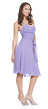 CLEARANCE - Halter Strap Yellow Chiffon Knee Length Dress With Bow (Size Small)