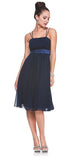 CLEARANCE - Knee Length Spaghetti Strap Chiffon Dress (Size Medium)