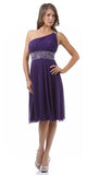 CLEARANCE - CELAVIE 2095S Black Knee Length Dress One Shoulder Includes Bolero Jacket (Size M)