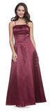 CLEARANCE - Bridesmaid Dress Poly Satin Spaghetti Strap A Line Gown (Size Small)