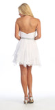 CLEARANCE - Celavie 3005s Short Coral A-Line Dress Sweetheart Rhinestone (Size S)