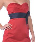 CLEARANCE - Cinderella Divine 7603 Short Satin Dress Sweetheart Neck Bow