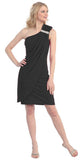 CLEARANCE - Eureka 1901 Knee Length Side Draped Red Short Cocktail Dress (Size 2XL)