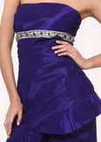 CLEARANCE - Cinderella Divine 1341 Pleated Body Beaded Layered Gown (Size M)