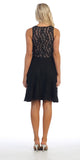 CLEARANCE - Celavie 6201s Sleeveless Black Lace Dress Knee Length (Size L)