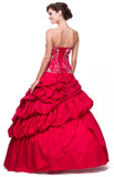 CLEARANCE - Juliet 302 Poofy Taffeta A-Line Strapless Embroidered Bodice Quinceanera Dress