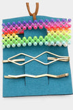 Rainbow Pearl Snaps & Gold Hair Pins