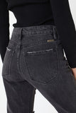 Black Patchwork Plaid Jeans