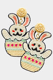 Beaded Easter Bunny Earrings