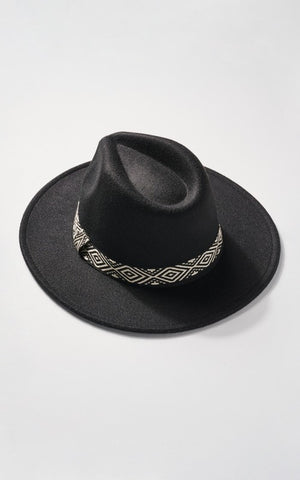 Rhombus Print Panama Hat