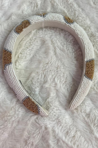 Beaded Hearts Headband