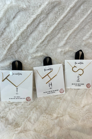 Oversized Initial Letter Charm Necklaces