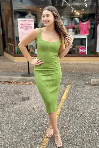Lucky Green Bodycon Knit Dress