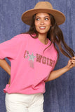 Pink Cowgirl Sequins Top