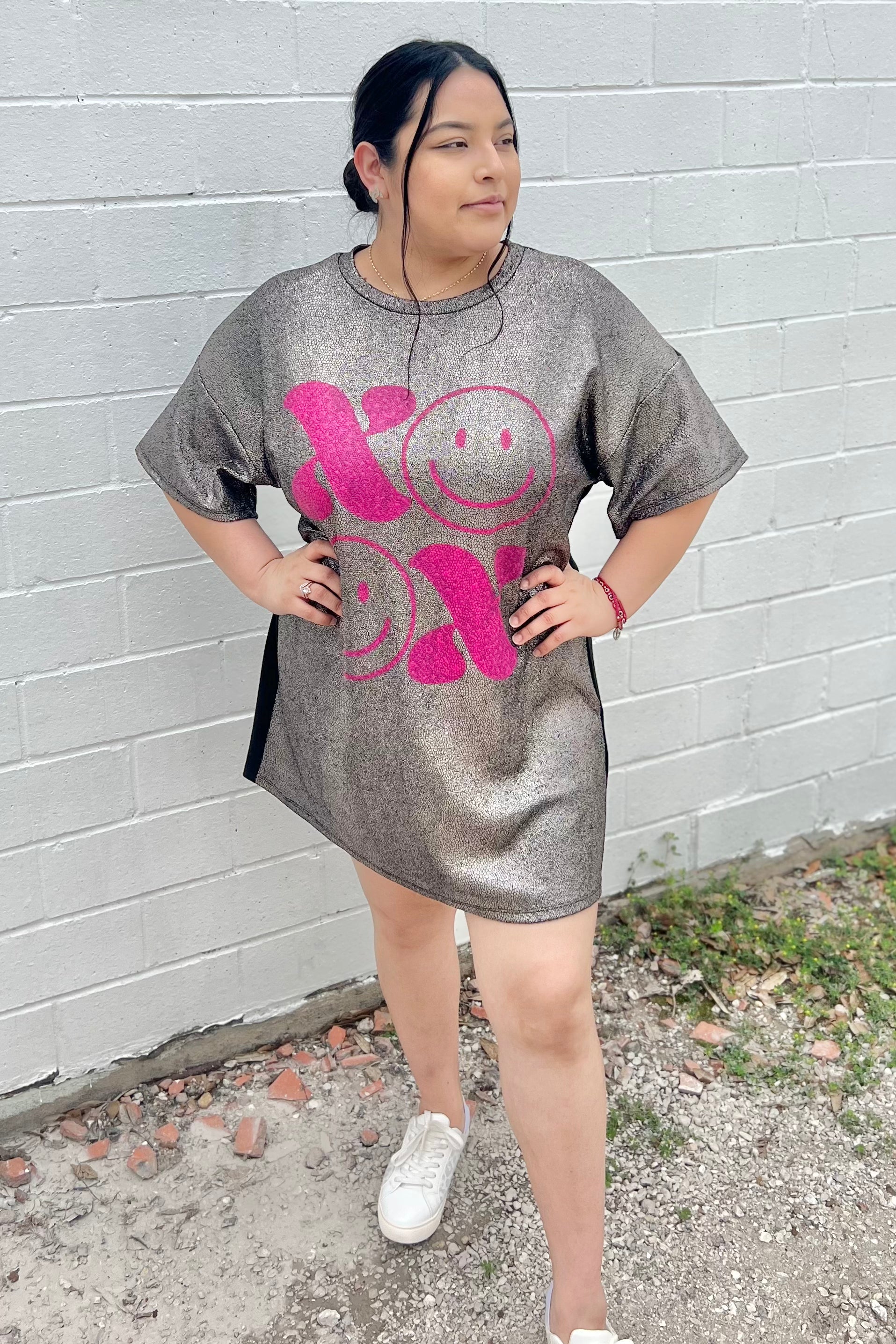 xoxo pink dress Pink XOXO Valentine Party Bell Sleeve Dress