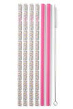 Confetti + Pink Reusable Straw Set