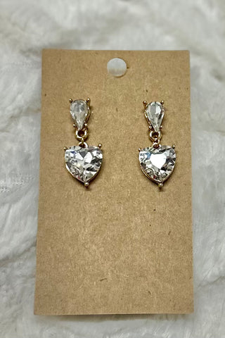 Heart Teardrop Rhinestone Earrings