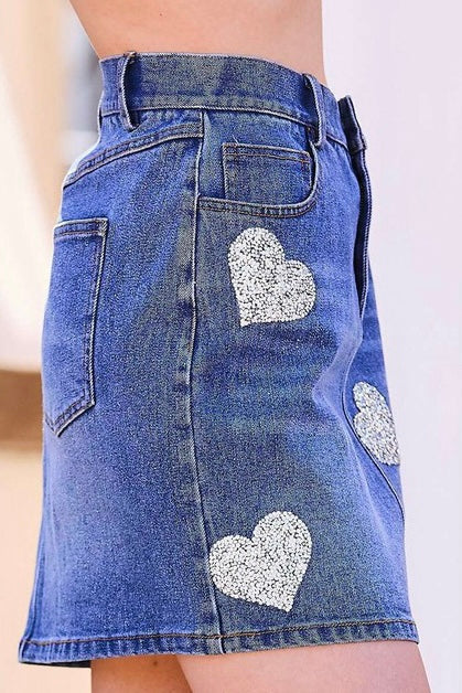ご購 Heart hip denim skirt andmary | artfive.co.jp