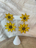 Beaded Sunflower Earrings