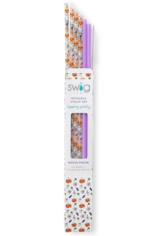 Swig Hocus Pocus + Purple Reusable Straw Set