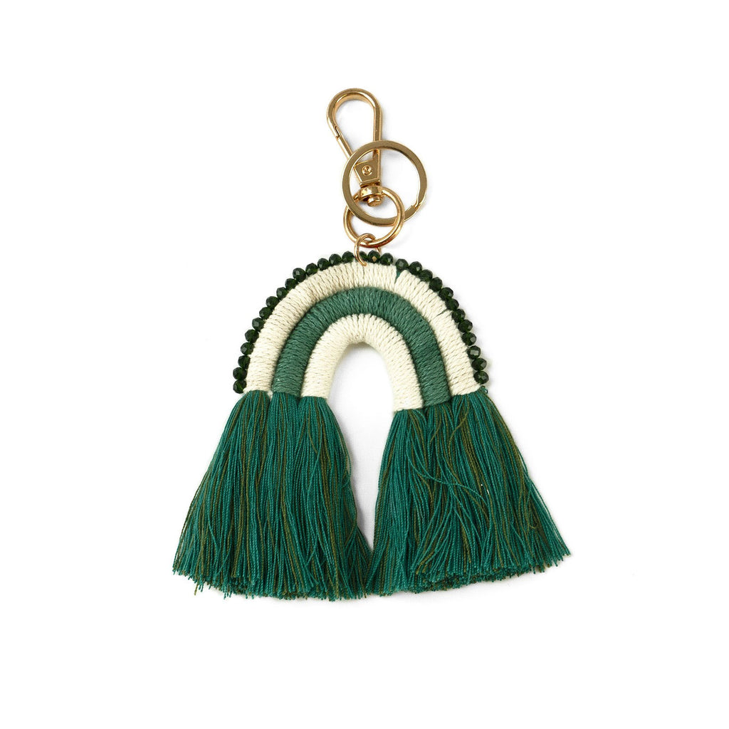 Green Saguaro Cactus Tassel Keychain